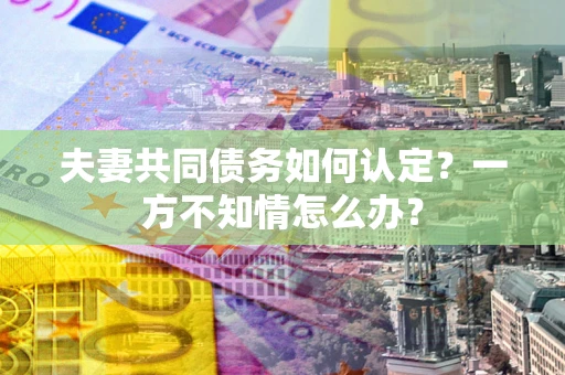 武汉夫妻共同债务如何认定？一方不知情怎么办？