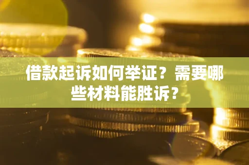 武汉借款起诉如何举证？需要哪些材料能胜诉？