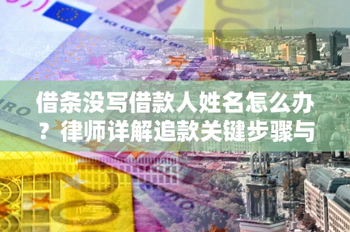 武汉借条没写借款人姓名怎么办？律师详解追款关键步骤与证据链构建